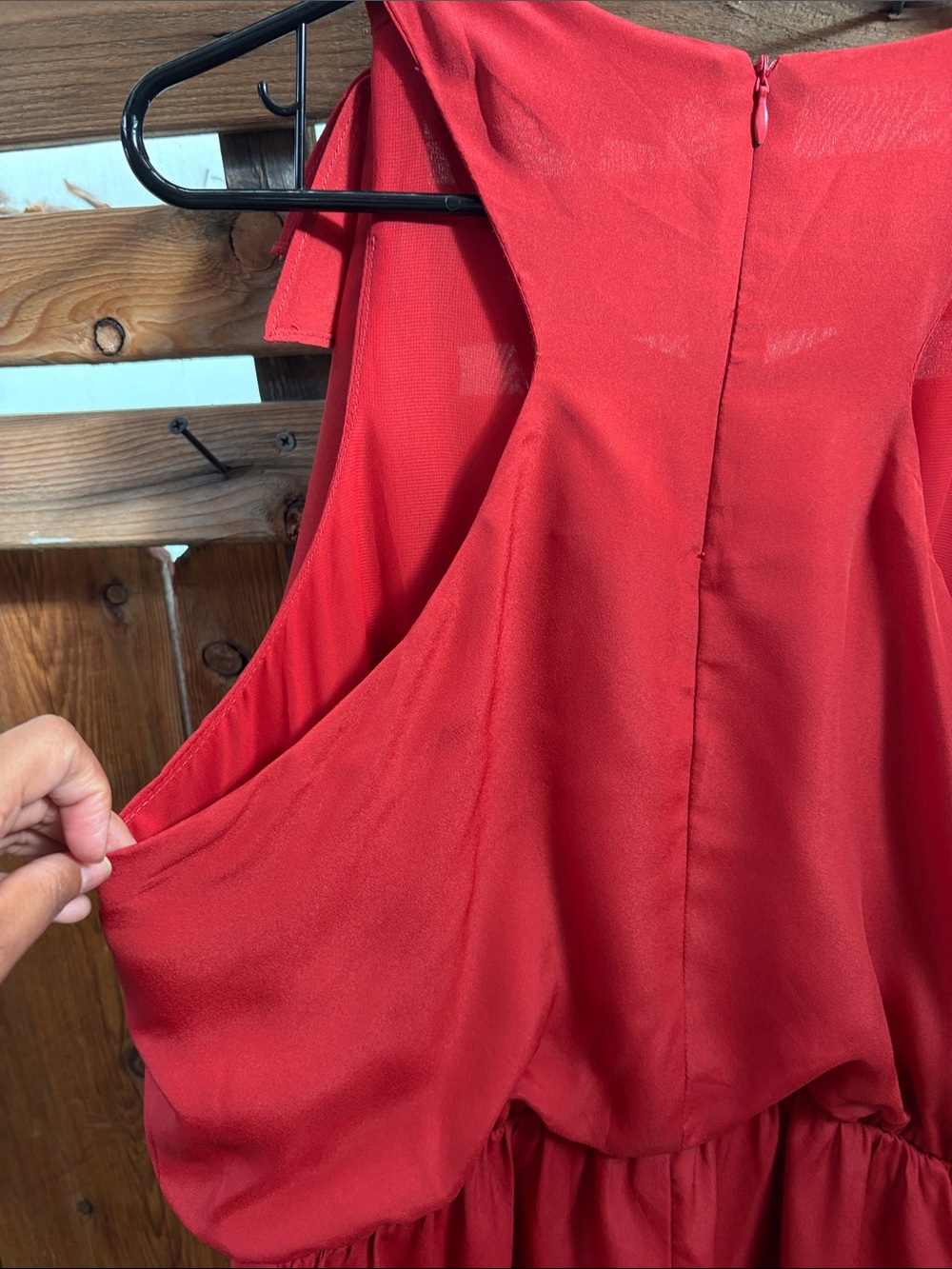 BCBGeneration Red One-Shoulder Ruffle Dress - Picture 8 of 9